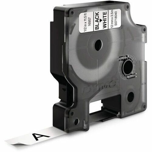 Label Tape, Nylon, Black Print, 1/2" x 12 Foot, We
