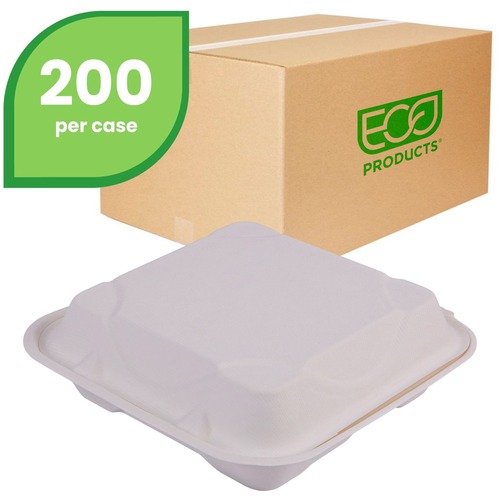 Container, 9x9, Hinged, White 200/CT