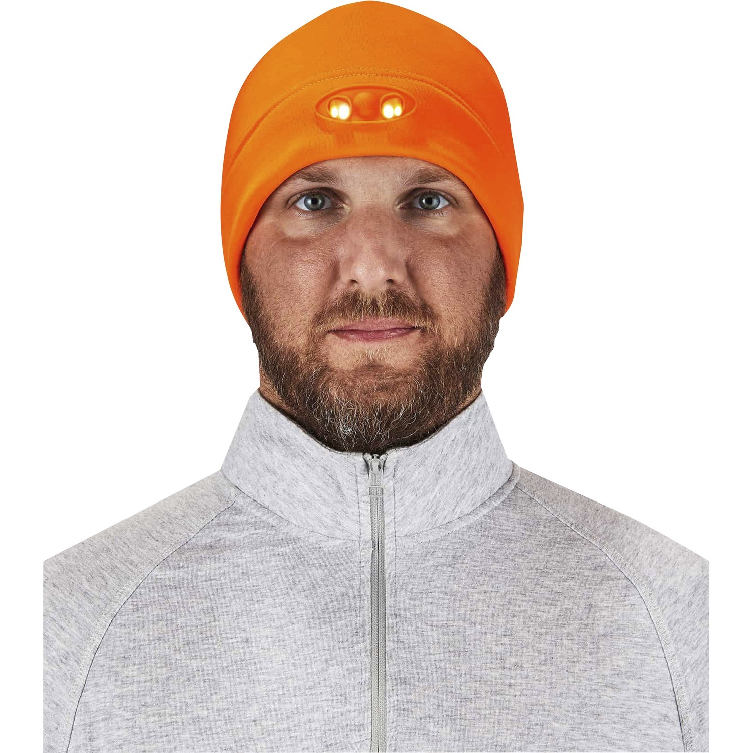 Beanie Hat With Lights, Orange