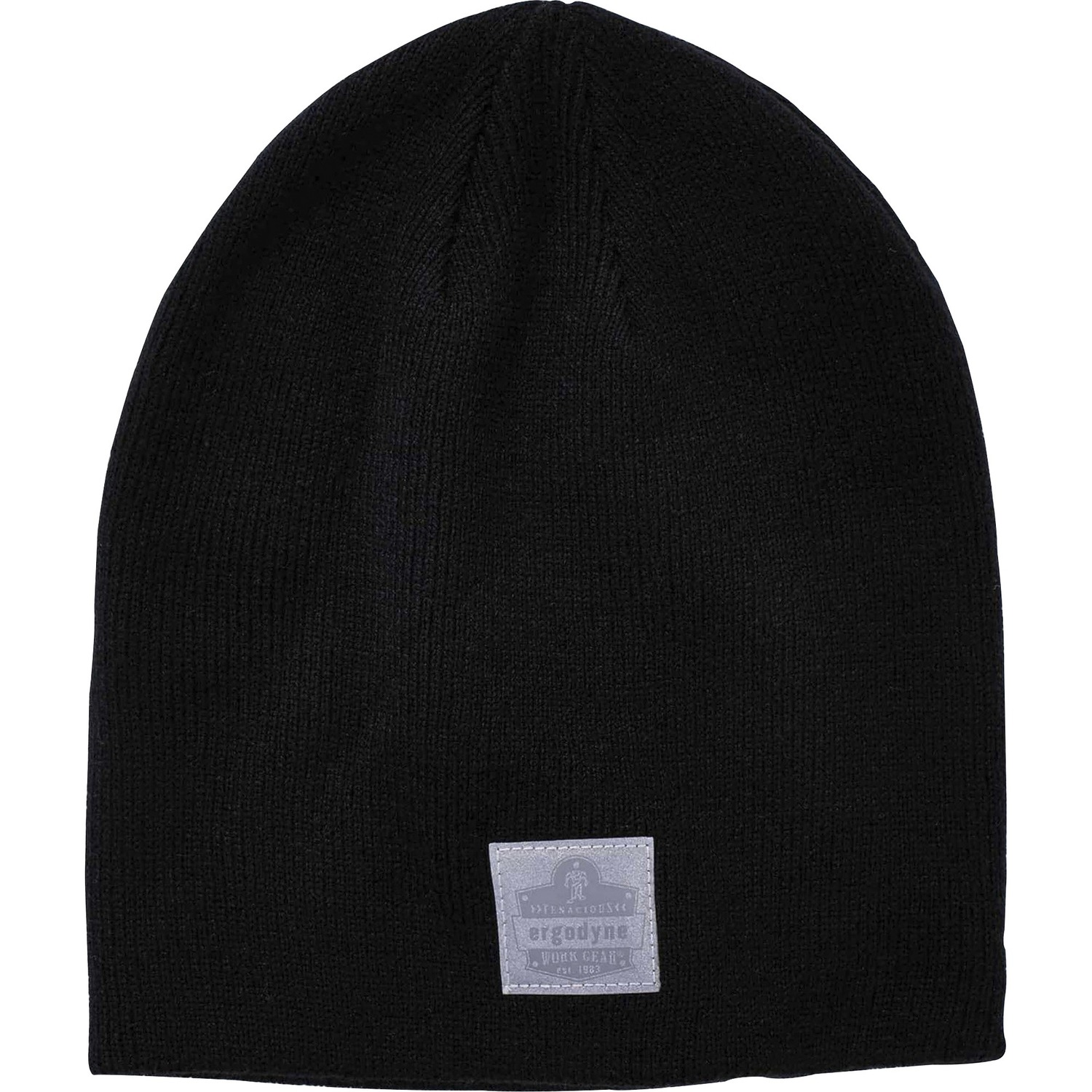 Ribbed Knit Beanie, Black 6/CT