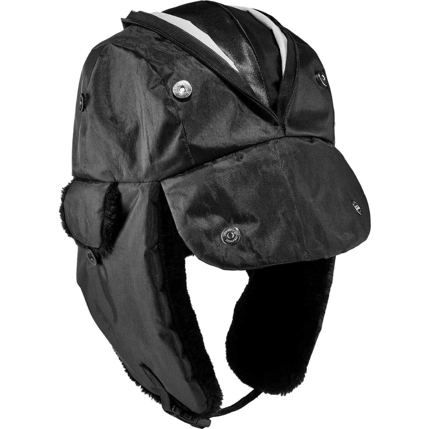 Zippered Hat, L/XL, Black