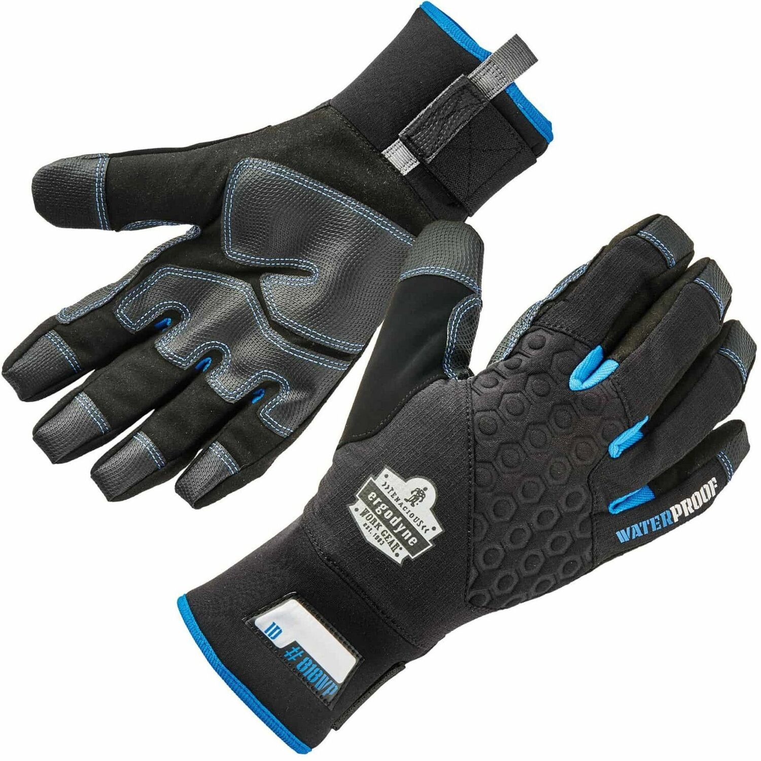 Glove, Thermal, Waterproof, Black, L 2/PR