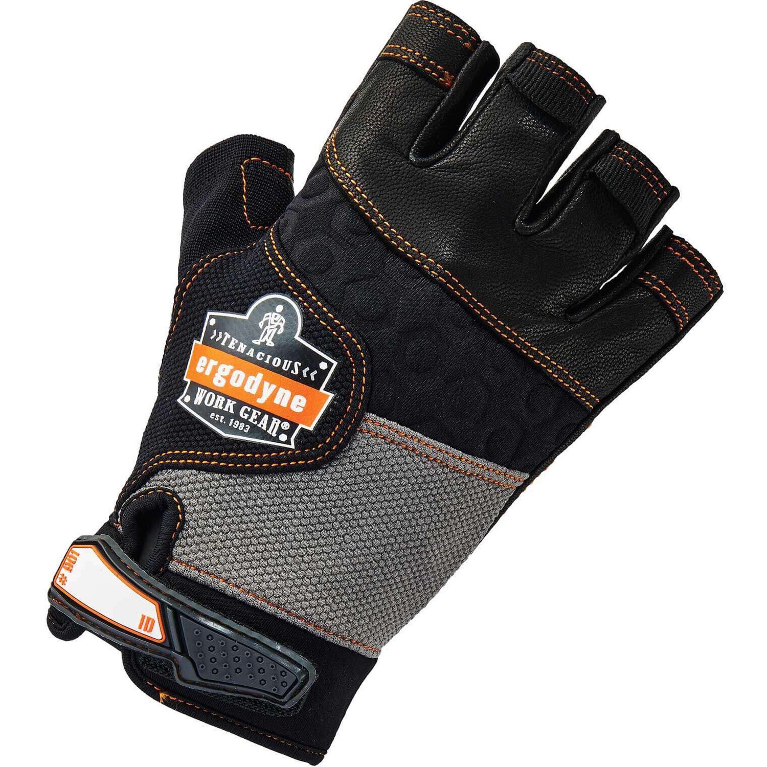 Glove, Impact, Leather, 2X, Black 2/PR