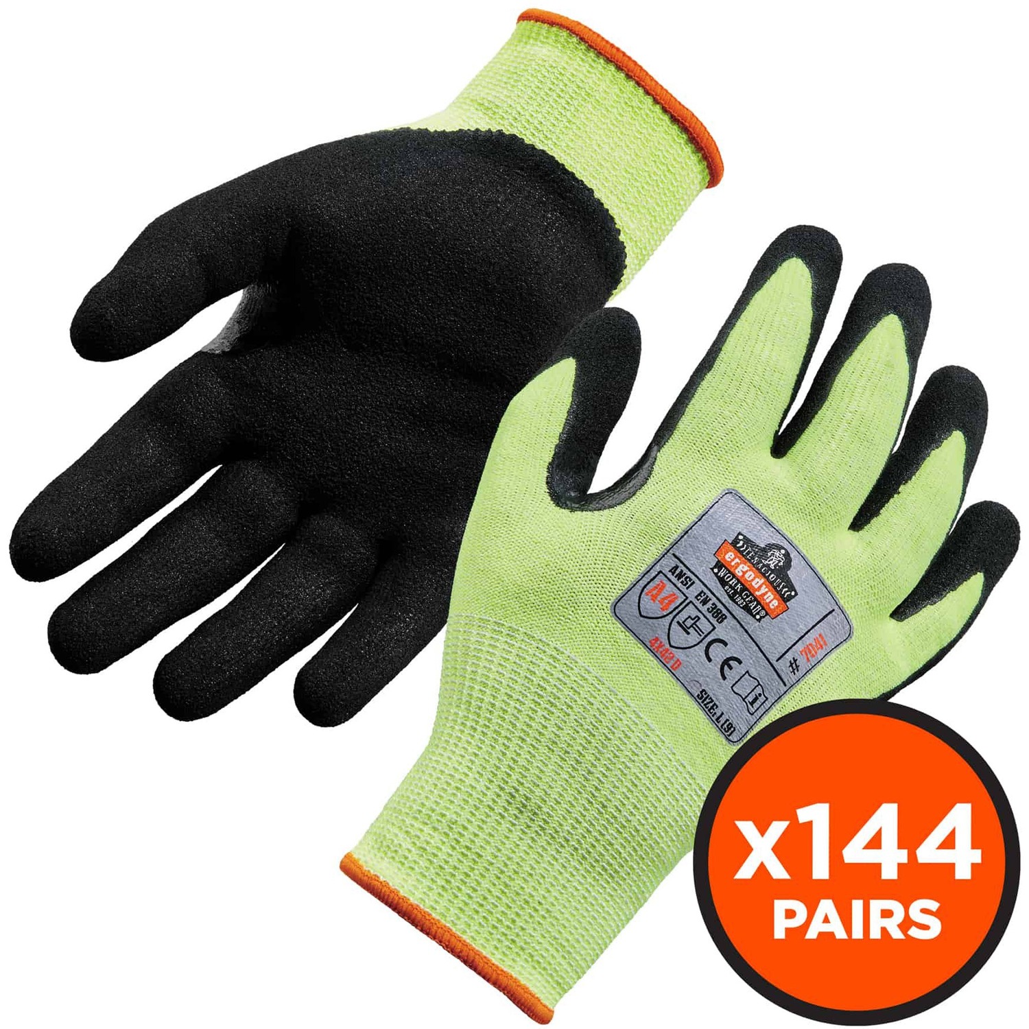 Gloves, Coated Cr, A4, M, Lime 144/CT