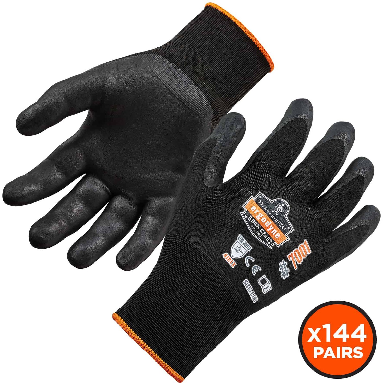 Glove, Nitrile-Coated, Small, Black 144/CT