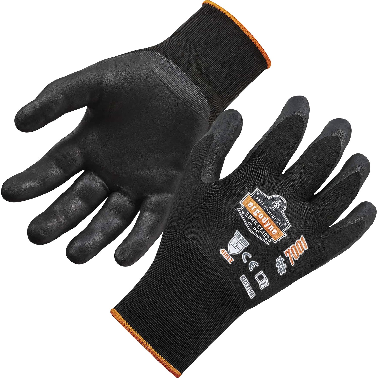 Glove, Nitrile-Coated, Medium, Black 144/CT