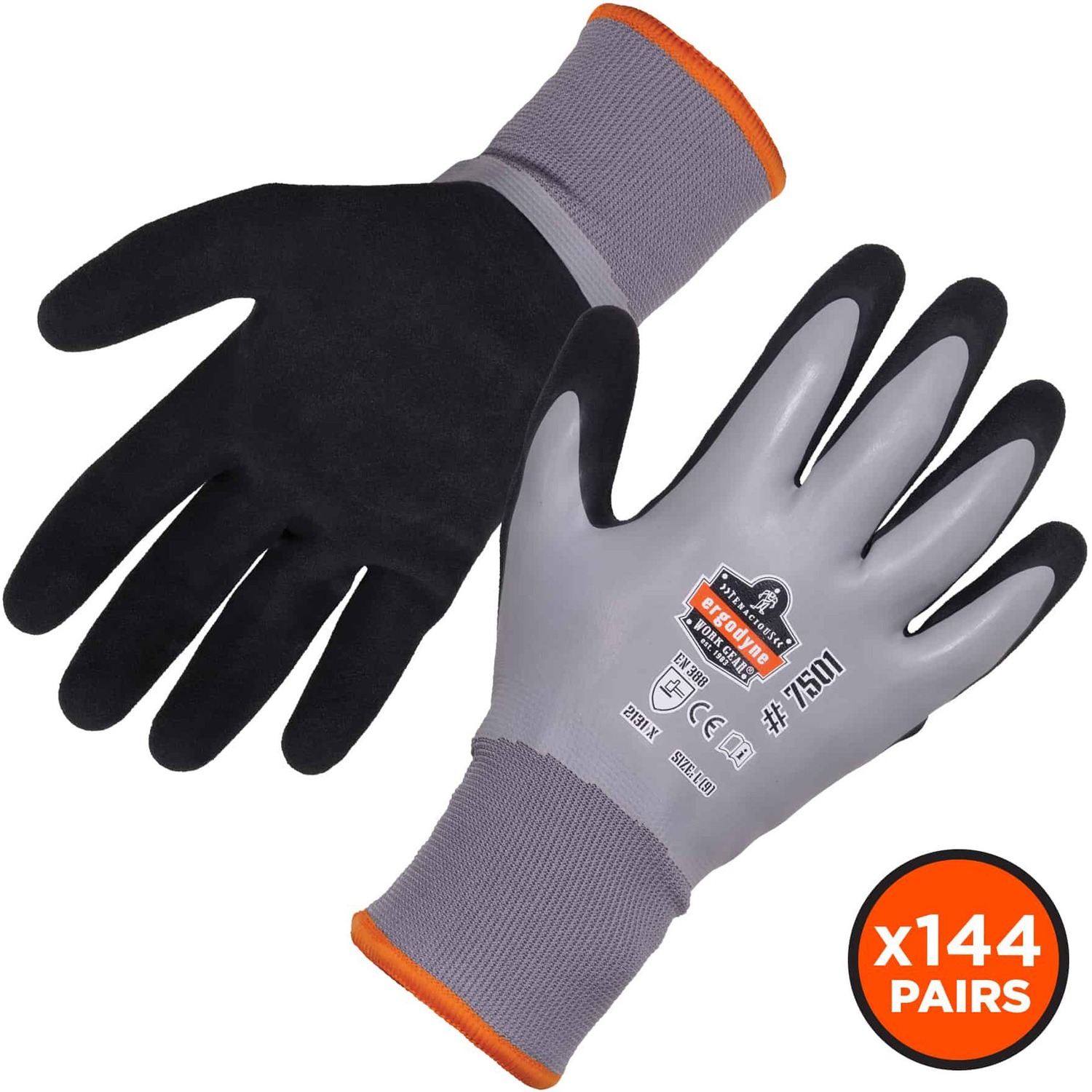 Glove, Coated Work, XL, Gray 144/CT