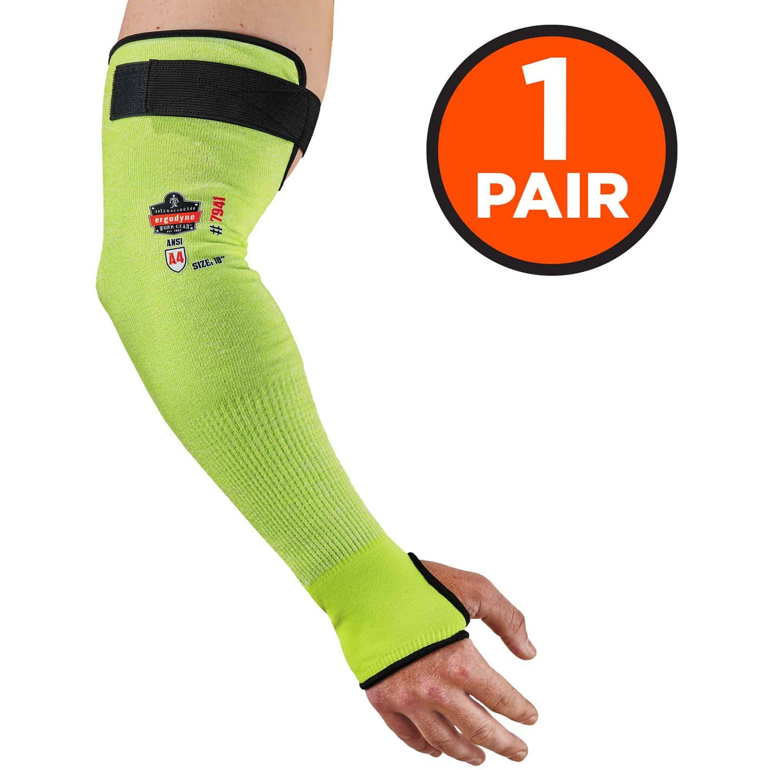 Arm Sleeve, Cr, 18 Inch, Lime 2/PR