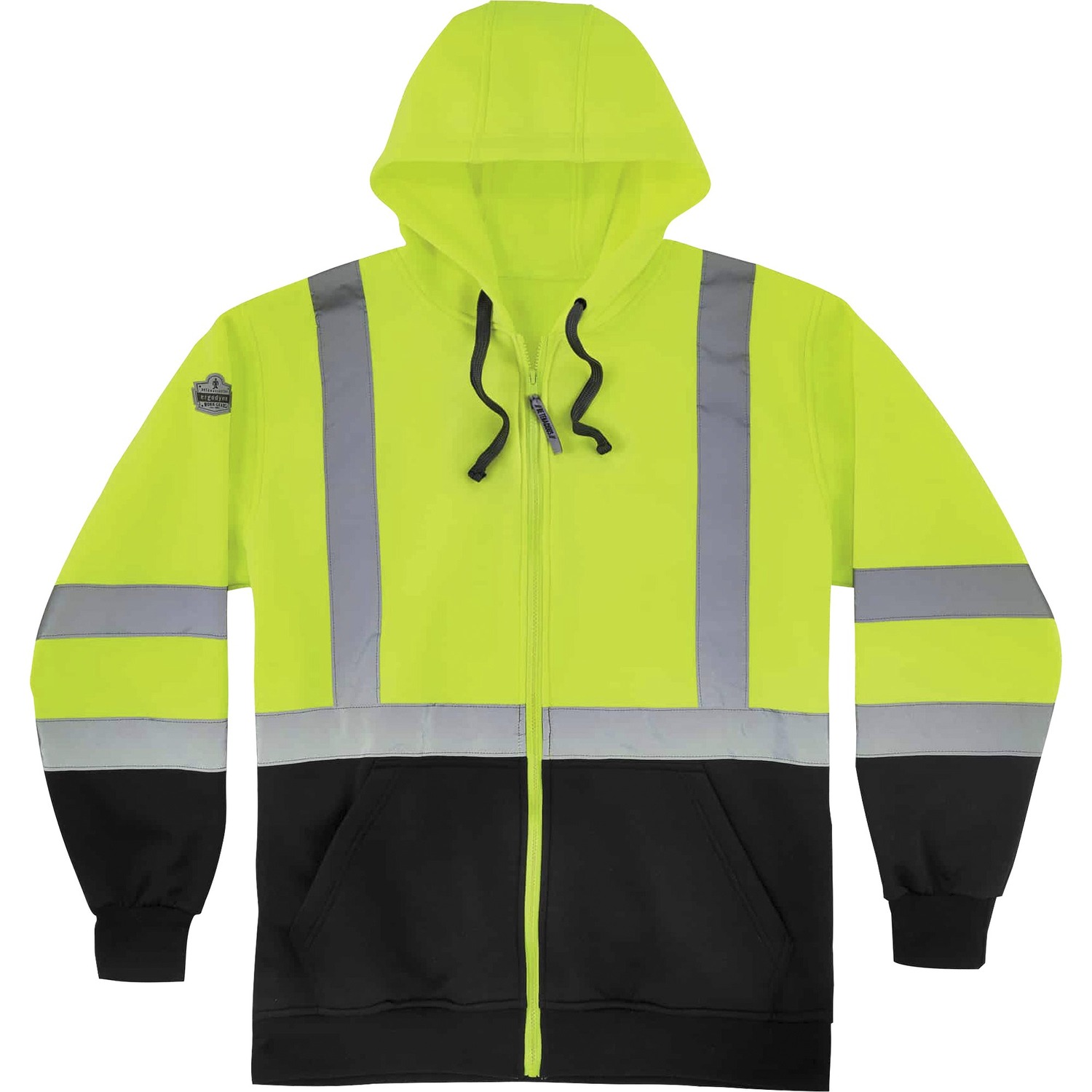 Sweatshirt, Hooded, 2X, Lime