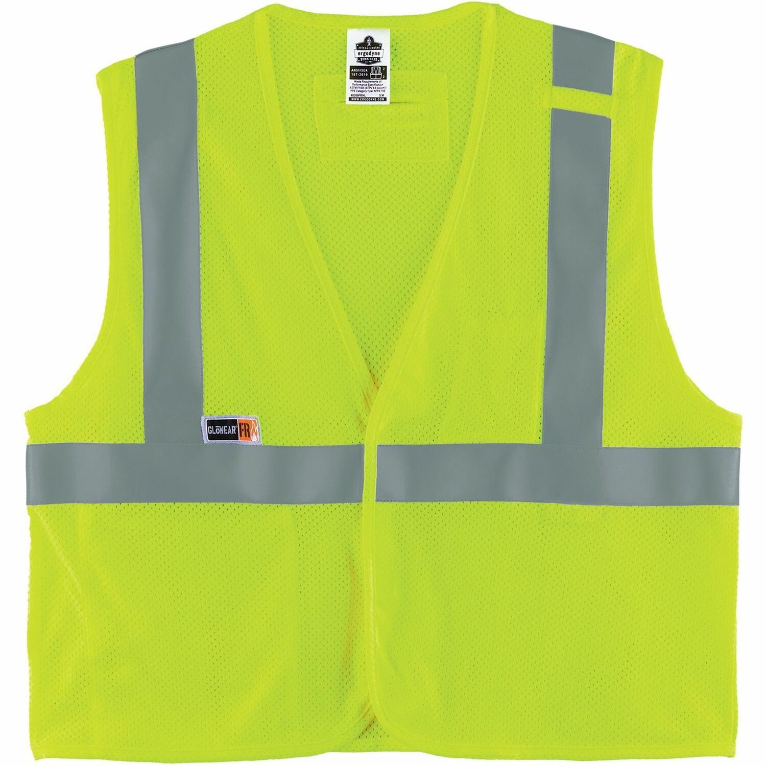 Vest, Safety, Flame Resistant, Lime, 4X/5X