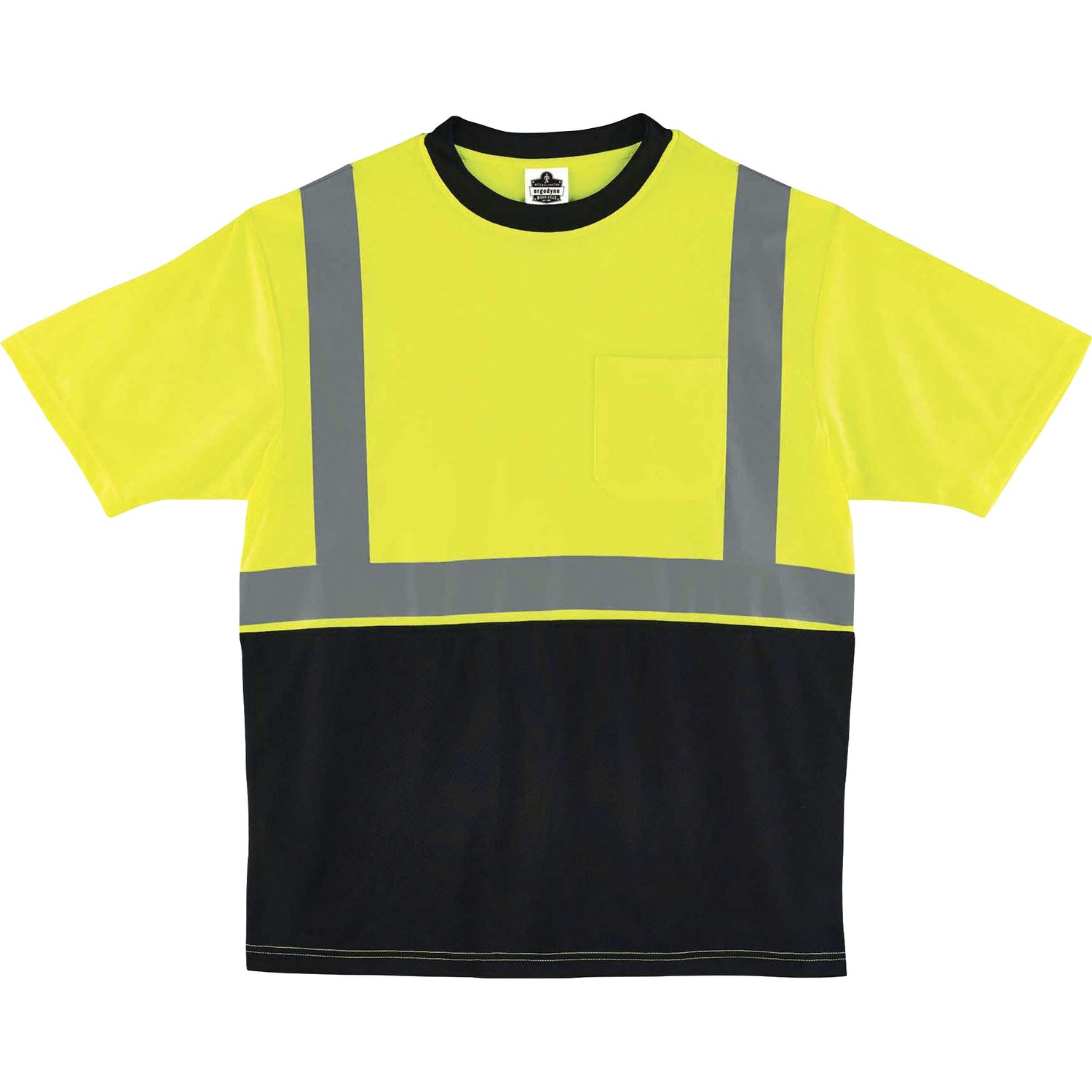 T-Shirt, Black Front, M, Lime