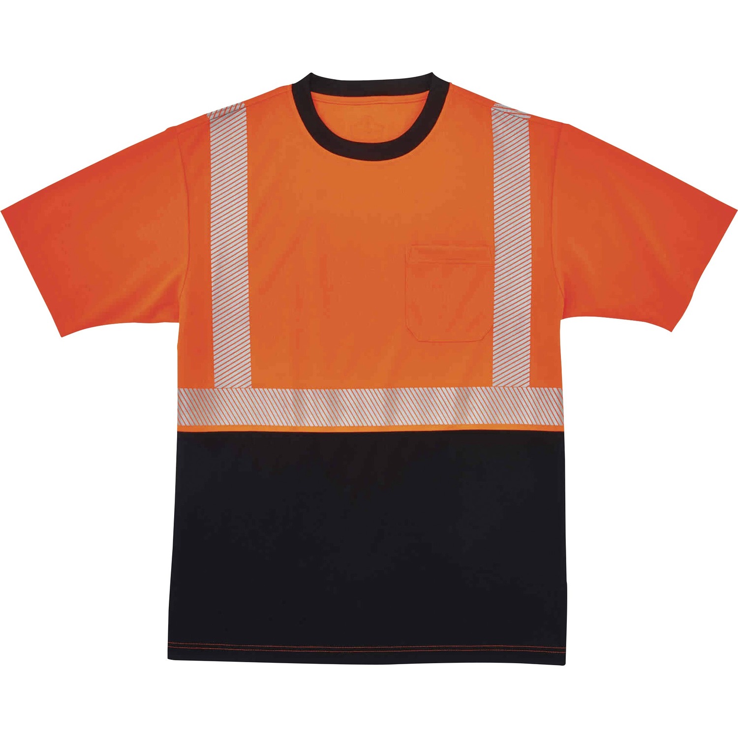 T-Shirt, Black Front, L, Orange