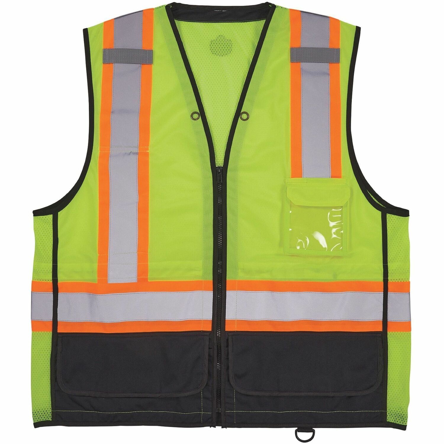 Vest, Two-Tone, Black, Lime, 4/5X