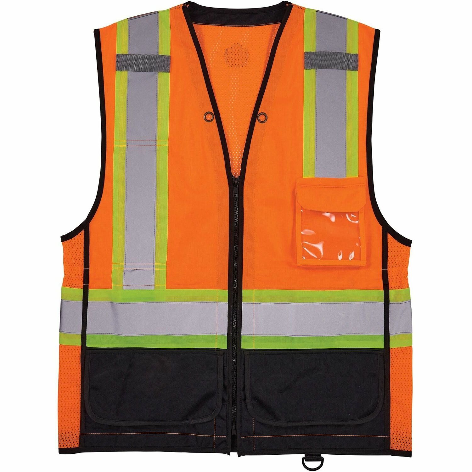 Vest, Two-Tone, Black, Orange, S/M