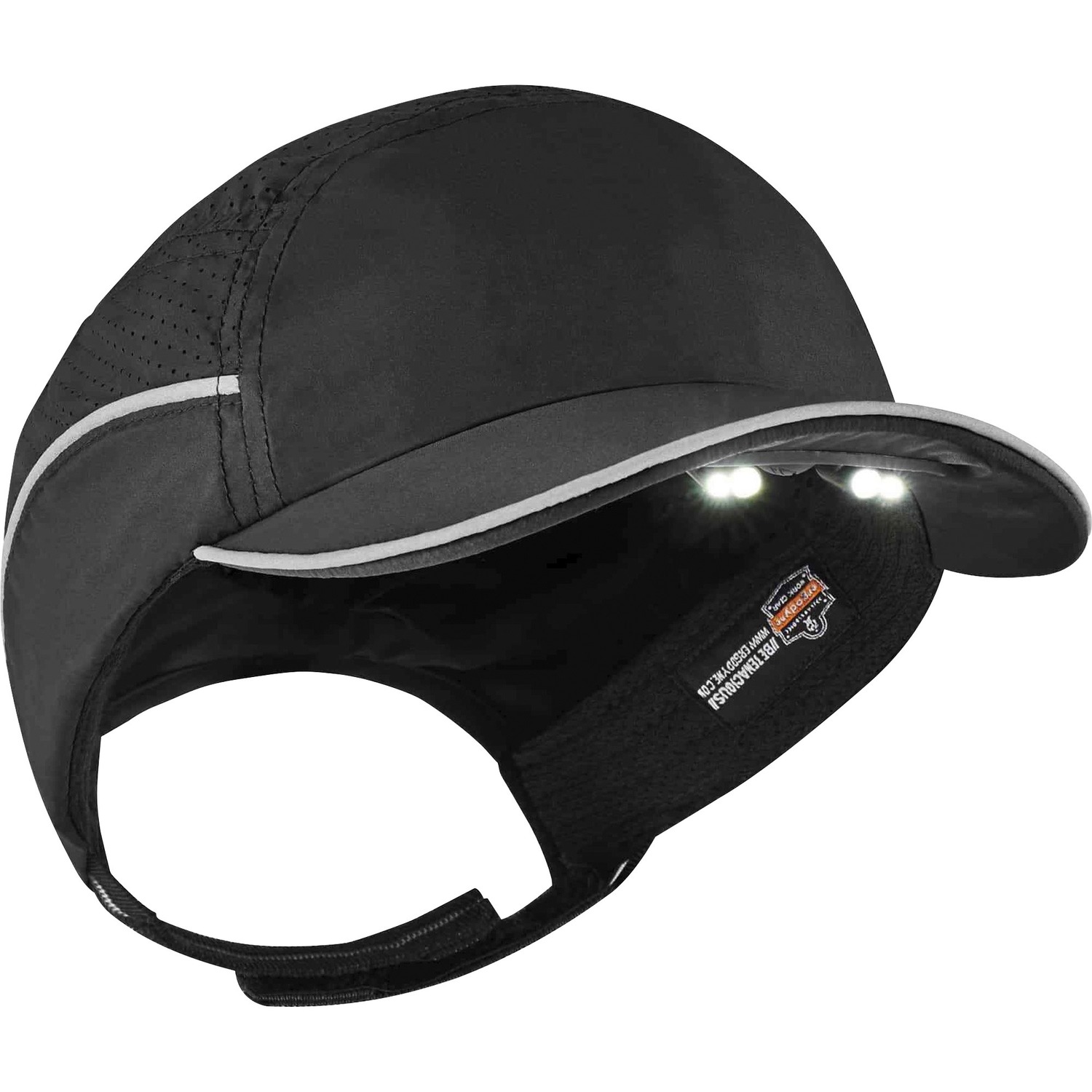 Bump Cap, Lightweight With Led, Short, Black