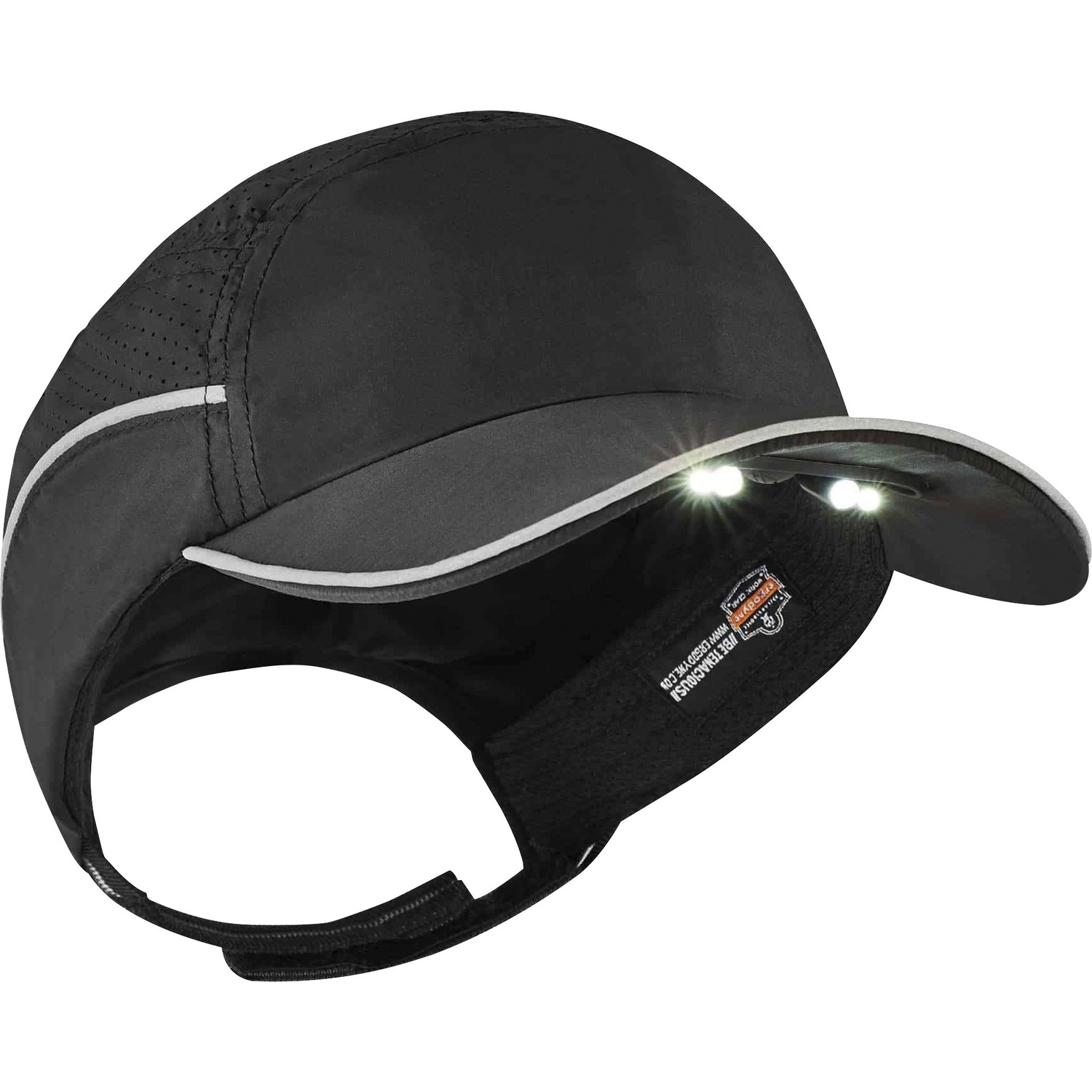 Bump Cap, Lightweight With LED, Long, Black