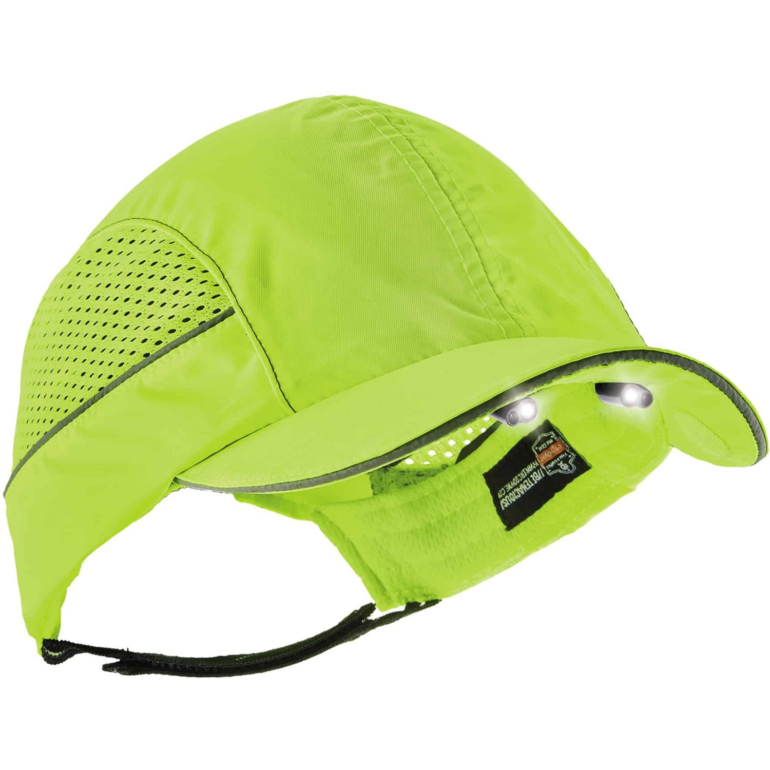 Bump Cap With LED, Long, Lime
