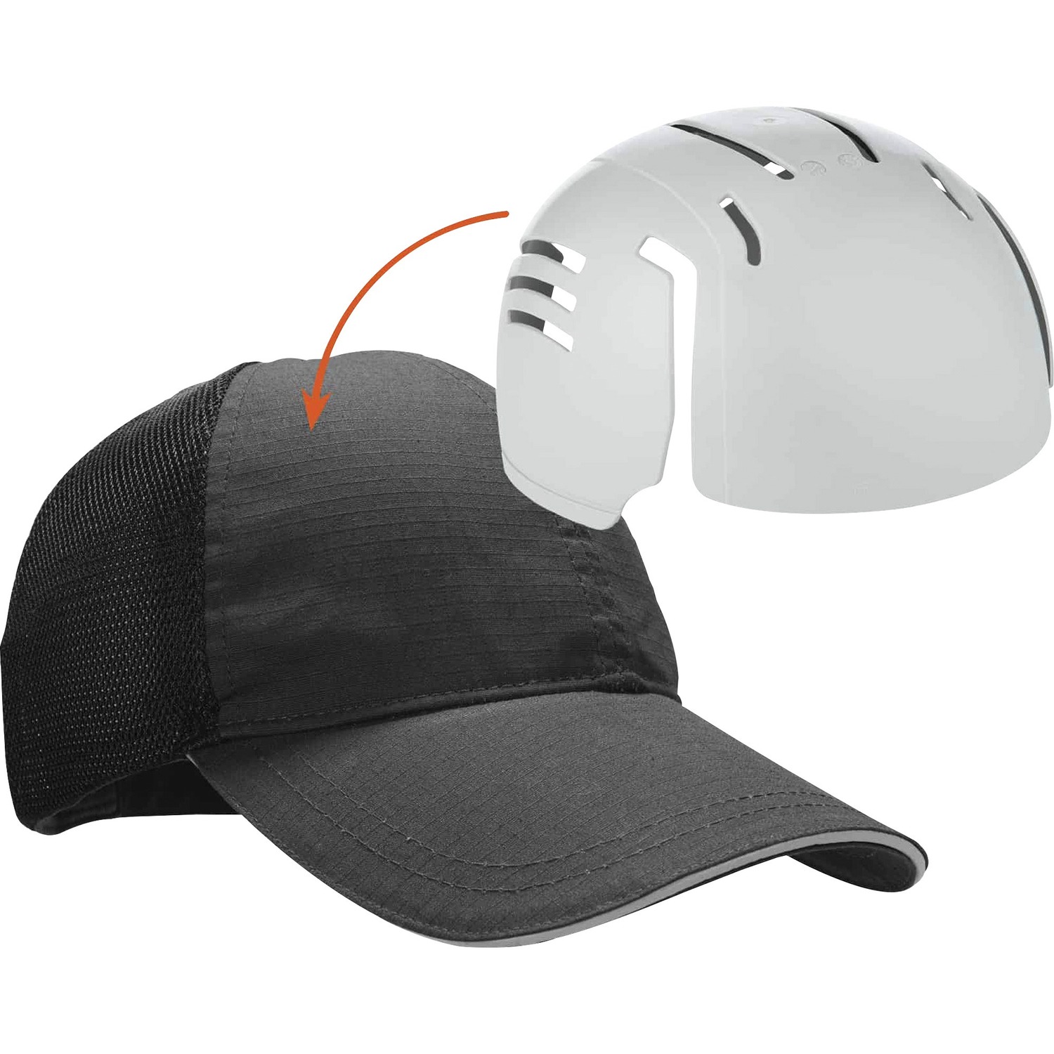 Baseball Cap With Insert, Black