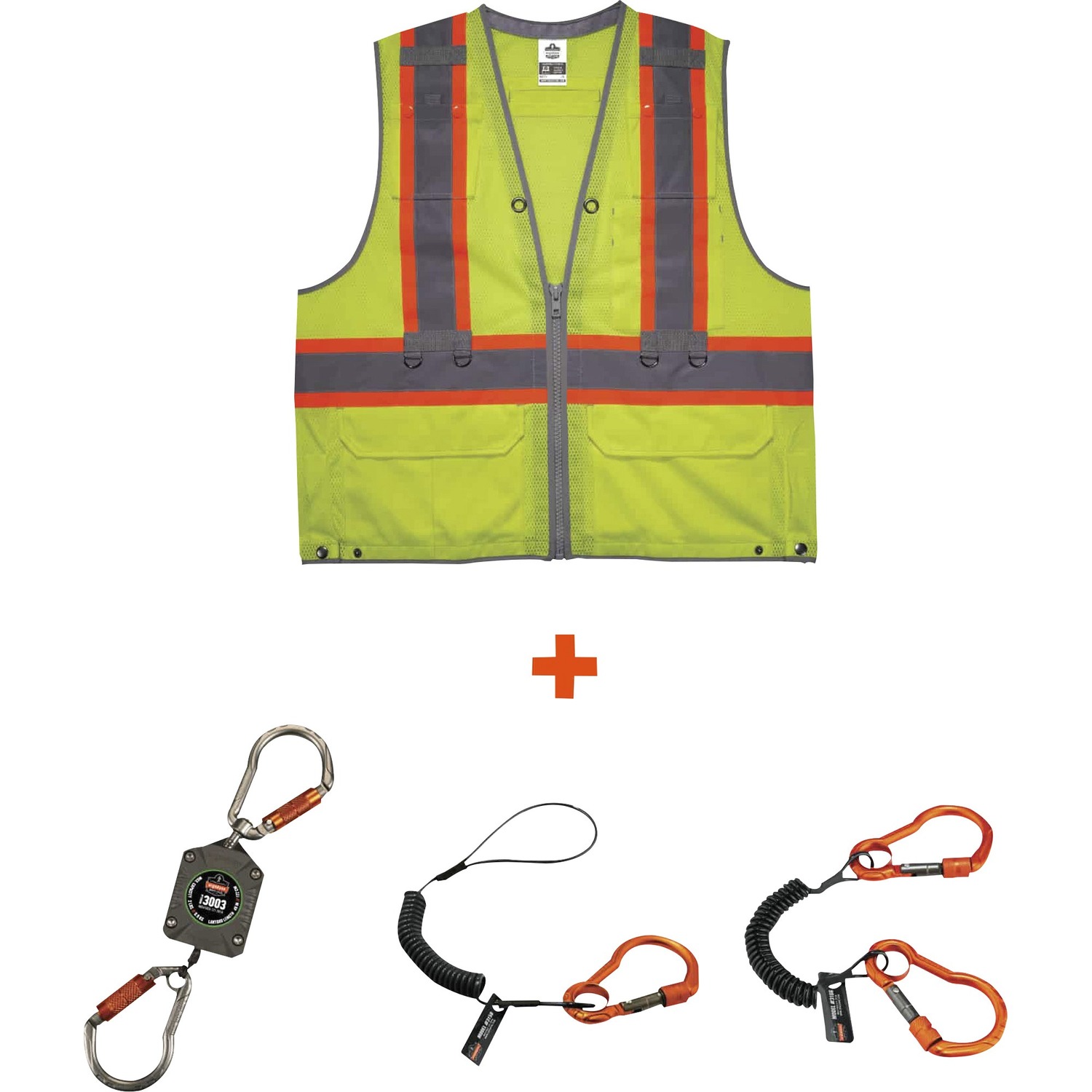 Tether Vest, 4X/5X, Lime, Kit