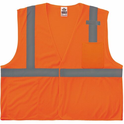 Vest, Econo, Mesh, High L Visibility, Orange, Large