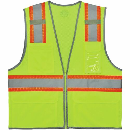 Vest, Two-Tone, Mesh, Lime, 3X