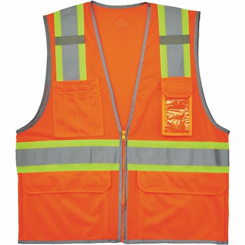 Vest, Two-Tone, Mesh, Orange, 2X