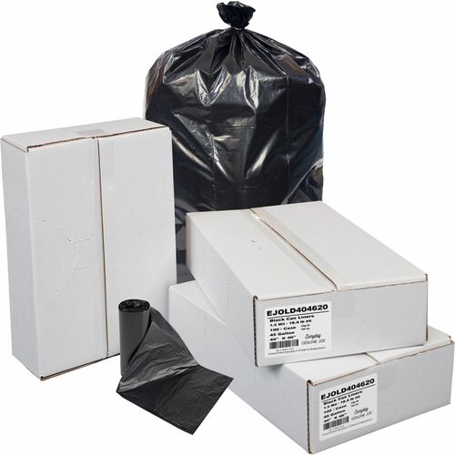 Can Liners, 40-45 Gal, 1.5 Mil, 40" x 46", Black 100/CT
