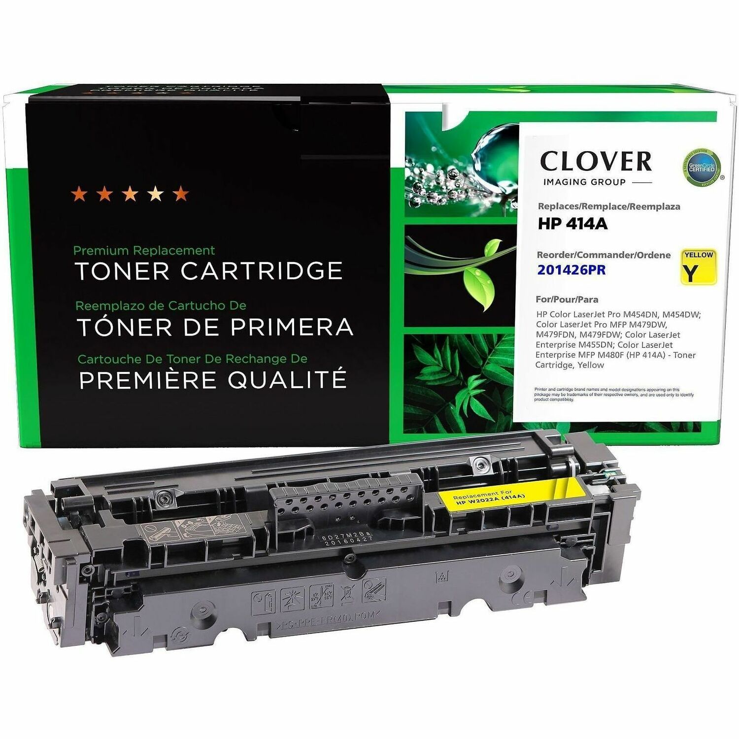 Cartridge, Laser, HP 414A, Yellow