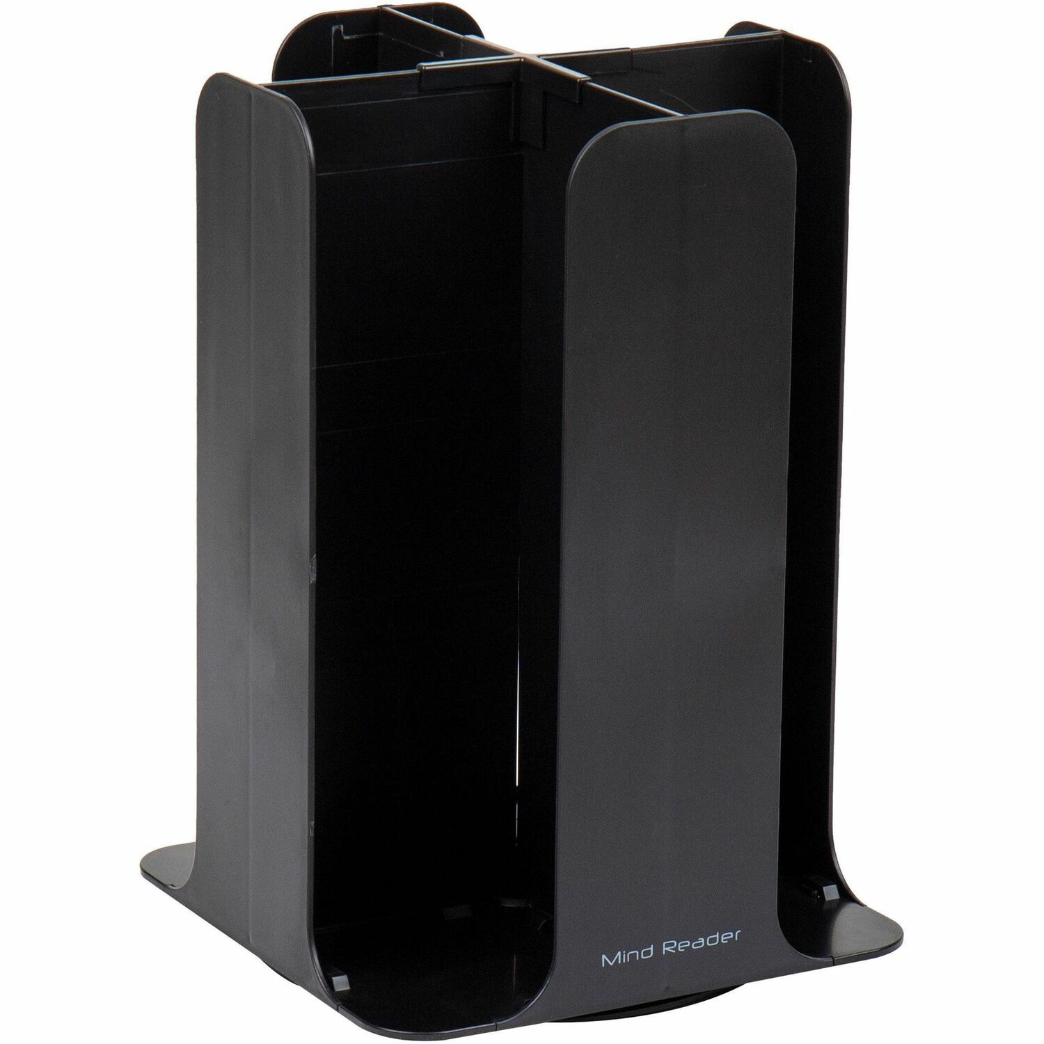 Cup/Lid Holder, 4-Compartment, Plastic, 7.75"x7.75"x11.63", Black
