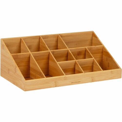 Condiment Organizer, 11 Compartment, Bamboo, 9.5" x 18.19" x 6.5", BN