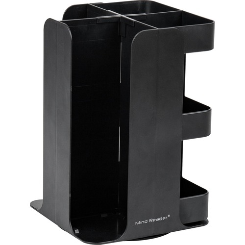 Condiment Organizer, For Cups/Lids, 8 Compartments, Plastic, Black