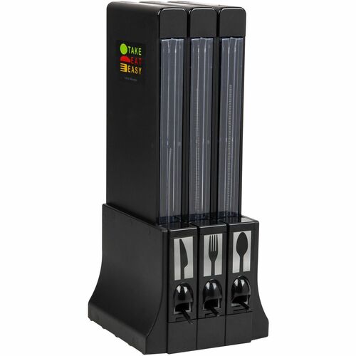 Utensil Dispenser, For Plasticware, Acrylic, 11.5"x10.25"x24", Black
