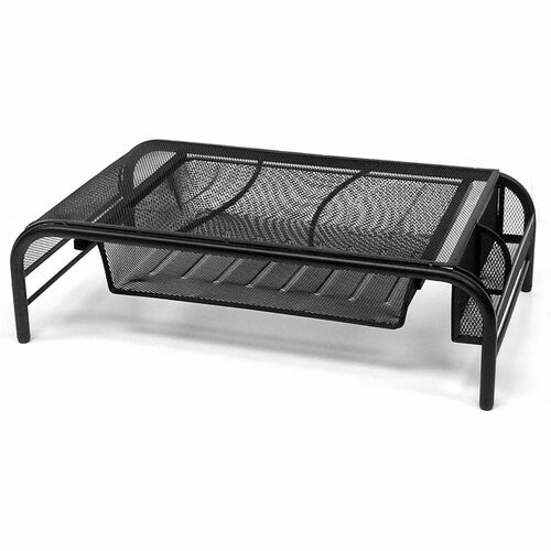 Stand, Monitor, Drawer, Metal Mesh, Black