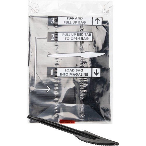 Knives, Dispenser Refills, Polystyrene, Black 100/PK