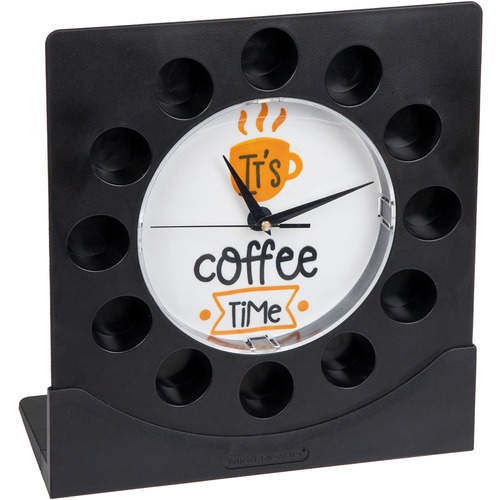 Coffee Pod Holder, With Clock, Black