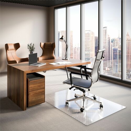 Chairmat, Flat/Low Pile, Rectangular, 46" x 60", Clear