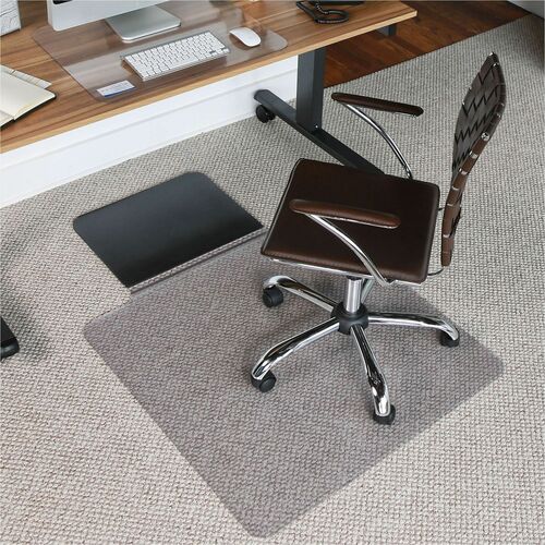 Mat, Sit/Stand, For Low-Pile, With 20" x 18" Lip, 36" x 53", Clear