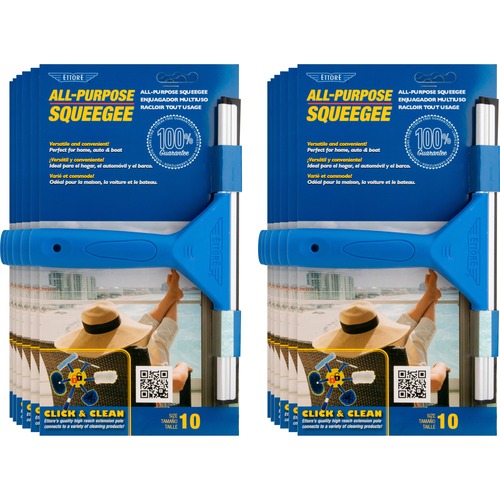 Squeegee, All-Purpose, Tapered Handle, 14" Wide, Blue 12/CT