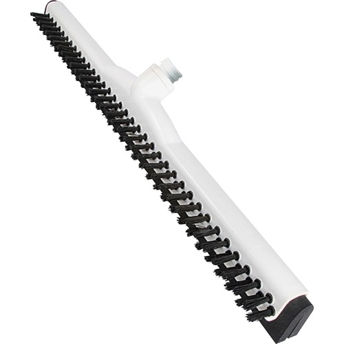 Floor Squeegee, With Brush, Plastic, 18"x3-1/2"x2-1/2", White