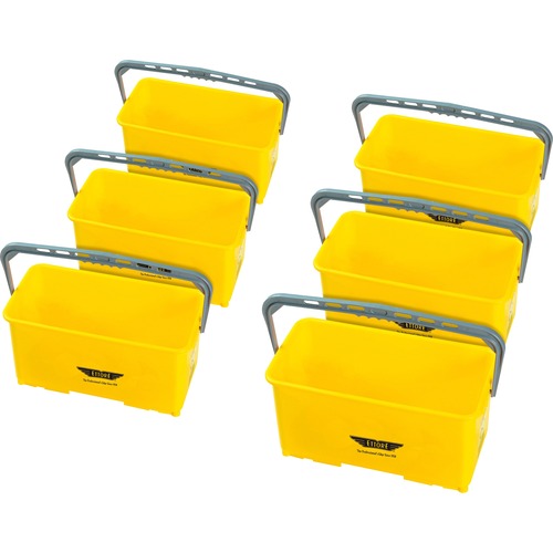 Bucket, Heavy-Duty, 6 Gallon, 21-3/4"x10-1/2"x11-3/4", Yellow 6/CT