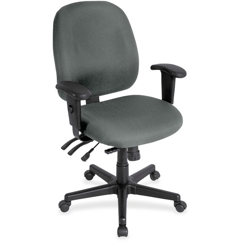 Chair, Task, With Seat Slider, Fabric, 27"x21"x36.5", Fog Gray