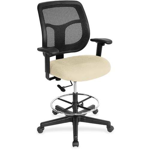 Stool, Drafting, Dillon Vinyl, Mesh Back, 25"x24"x56", Buff