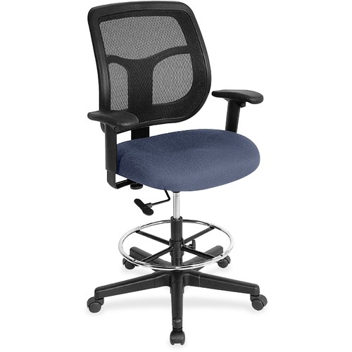 Stool, Drafting, Dillon Vinyl, Mesh Back, 25" x 24" x 56", Ocean