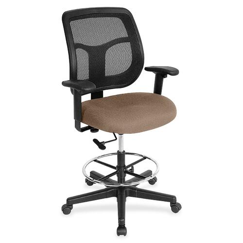Stool, Drafting, Fabric, Mesh Back, 25" x 24" x 56", Malted
