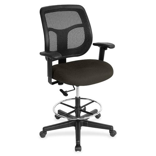 Stool, Drafting, Fabric, Mesh Back, 25"x24"x56", Pepper