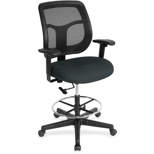 Stool, Drafting, Dillon Vinyl, Mesh Back, 25"x24"x56", Black