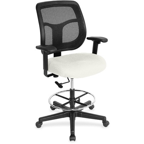 Stool, Drafting, Dillon Vinyl, Mesh Back, 25" x 24" x 56", Snow