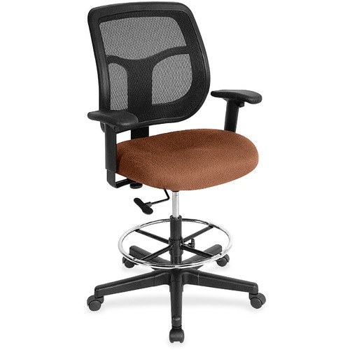 Stool, Drafting, Fabric, Mesh Back, 25" x 24" x 56", Nutmeg