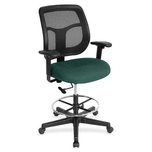 Stool, Drafting, Fabric, Mesh Back, 25" x 24" x 56", Chive