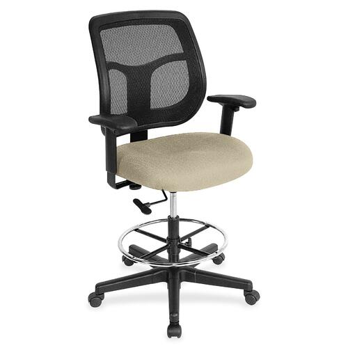Stool, Drafting, Fabric, Mesh Back, 25" x 24" x 56", Travertine